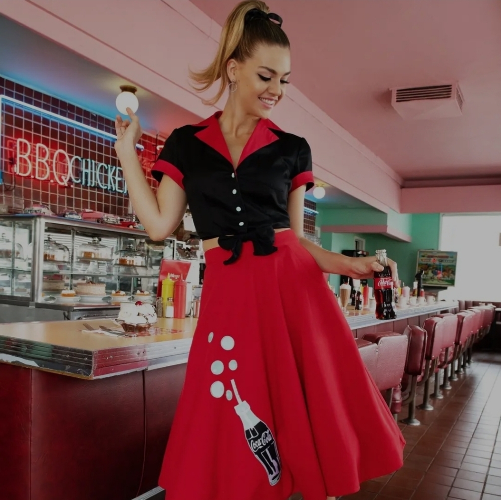 Unique Vintage Coca-Cola Crop Shirt 1950s Inspired